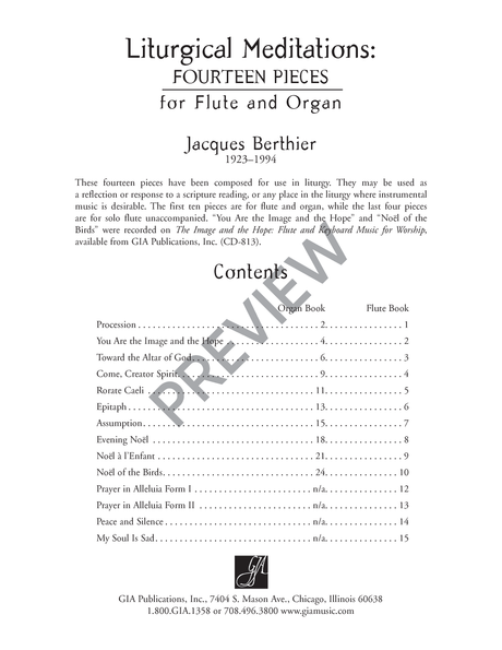 Berthier: Liturgical Meditations - 14 Pieces for Flute and Organ
