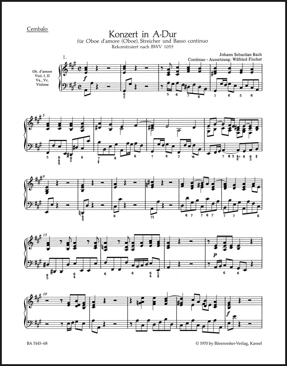 Bach: Oboe Concerto in A Major – Ficks Music