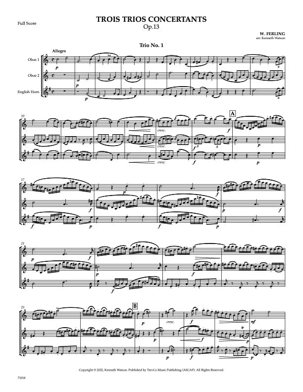 Ferling: 3 Trios Concertantes, Op. 13