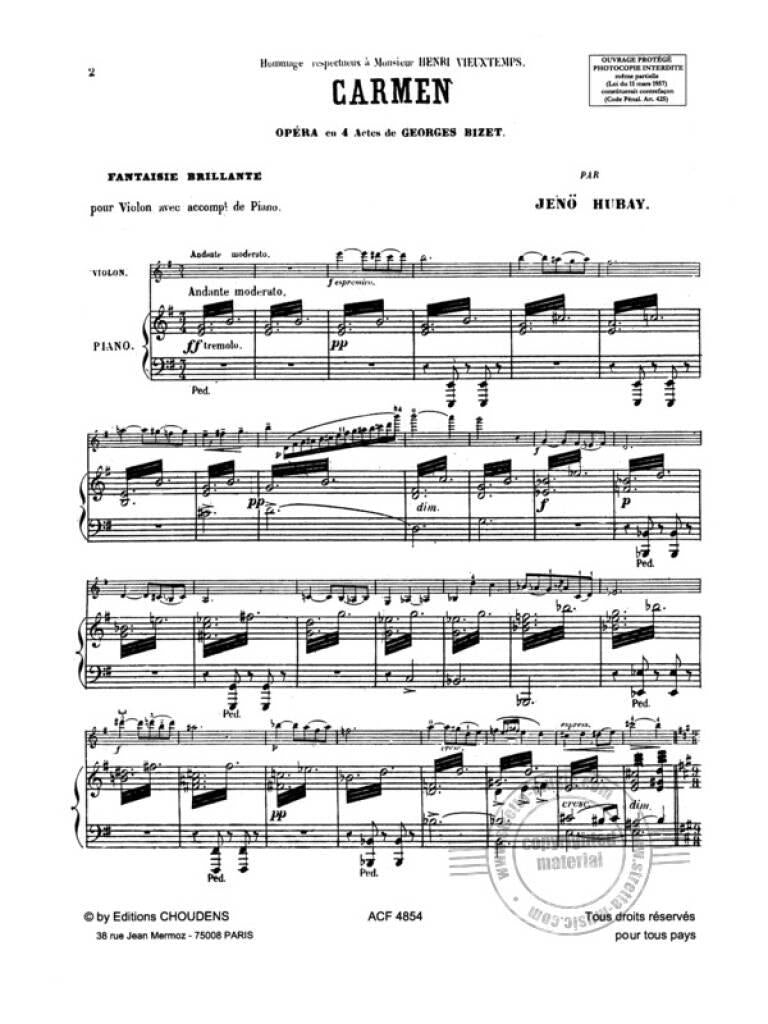 Hubay: Carmen Fantaisie Brillante