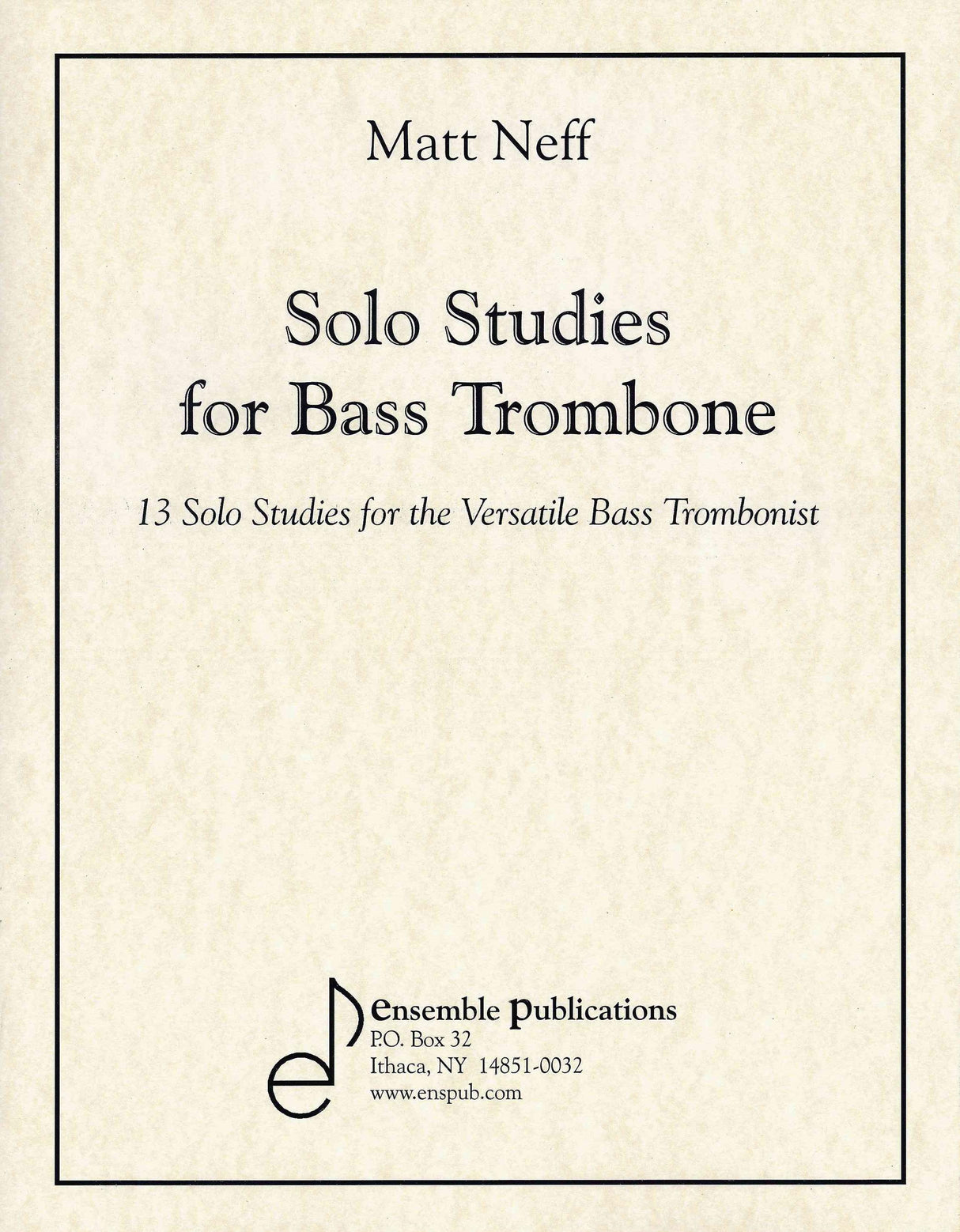 Neff: Solo Studies for Bass Trombone