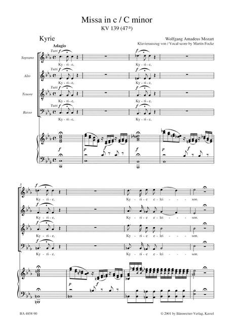 Mozart: Missa in C Minor, K. 139 (47a)