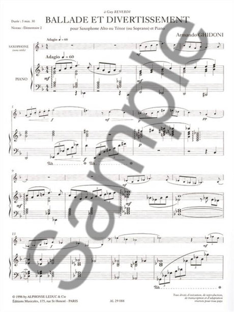 Ghidoni: Ballade et divertissement