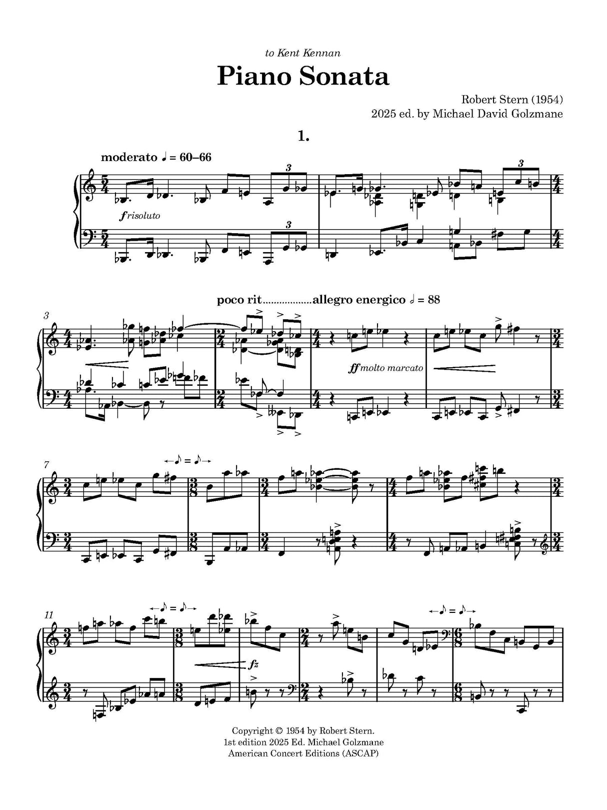 R. Stern: Piano Sonata