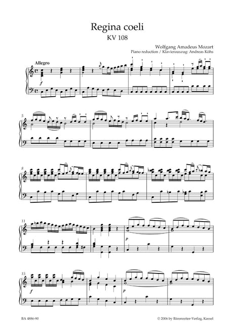 Mozart: Regina coeli, K. 108 (74d)