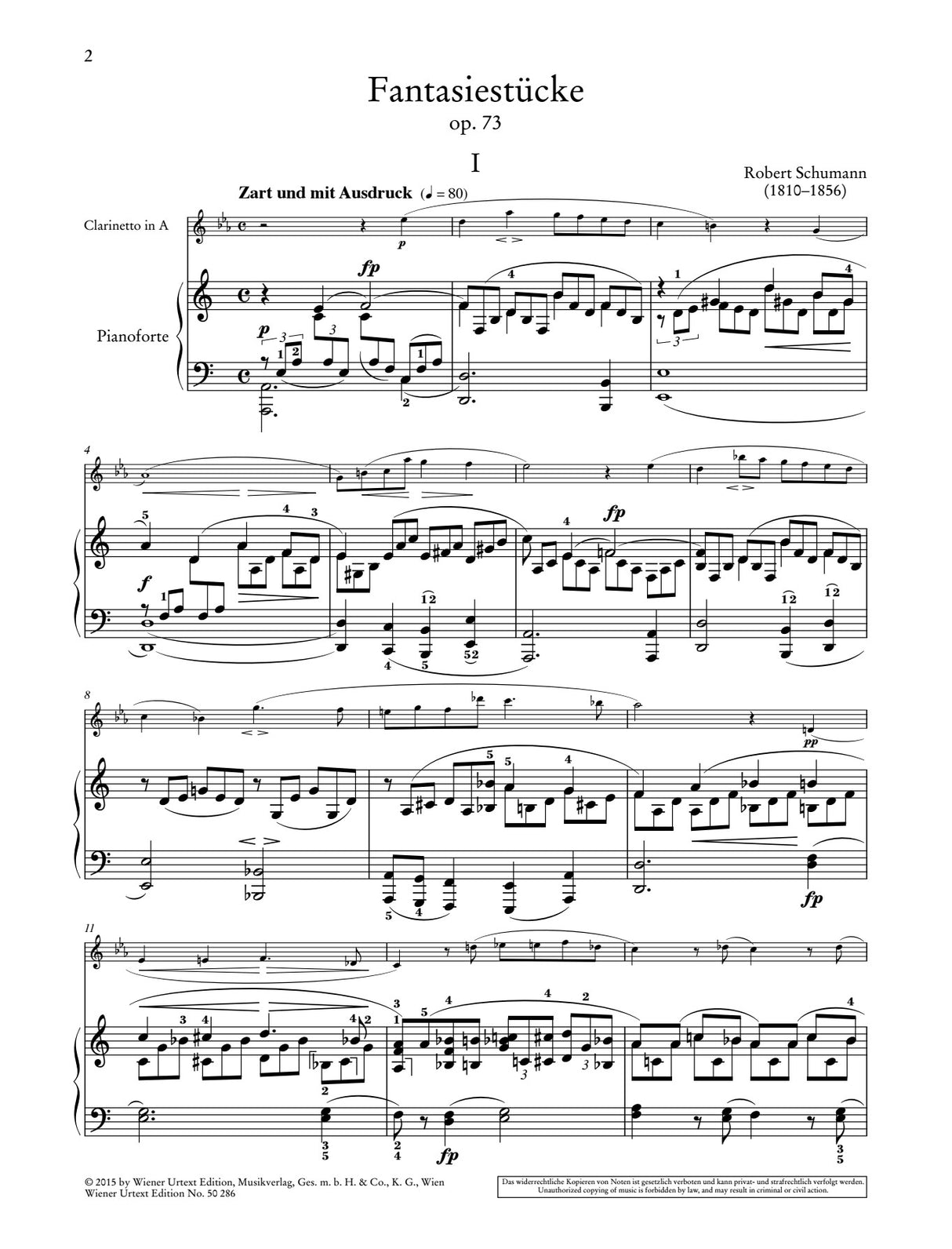 Schumann: Fantasiestücke, Op. 73