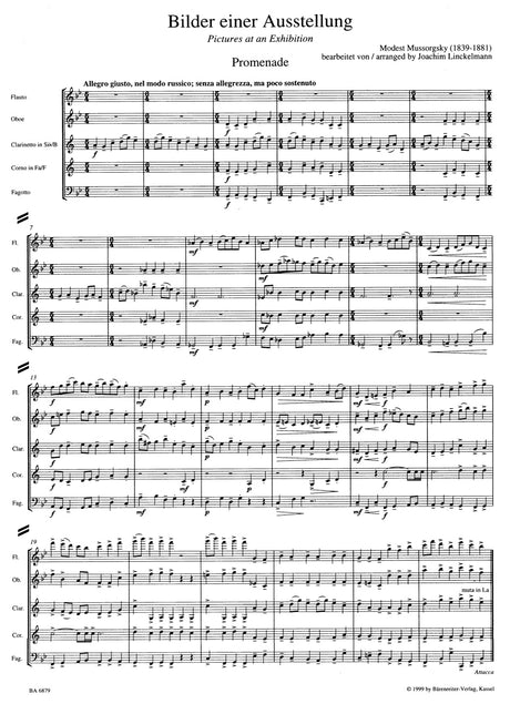 Mussorgsky: Pictures at an Exhibition (arr. for wind quintet)