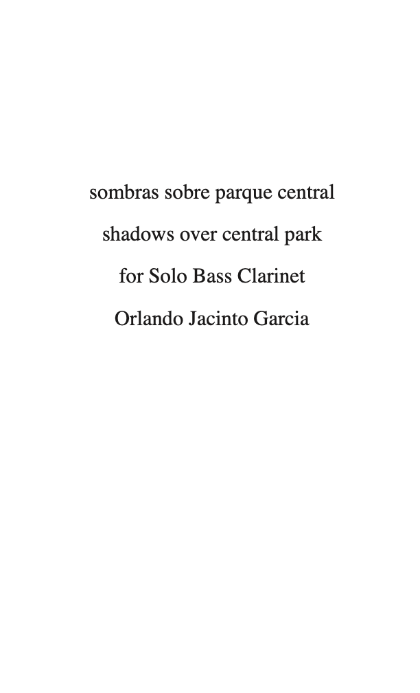 Garcia: sombras sobre parque central (shadows over central park)