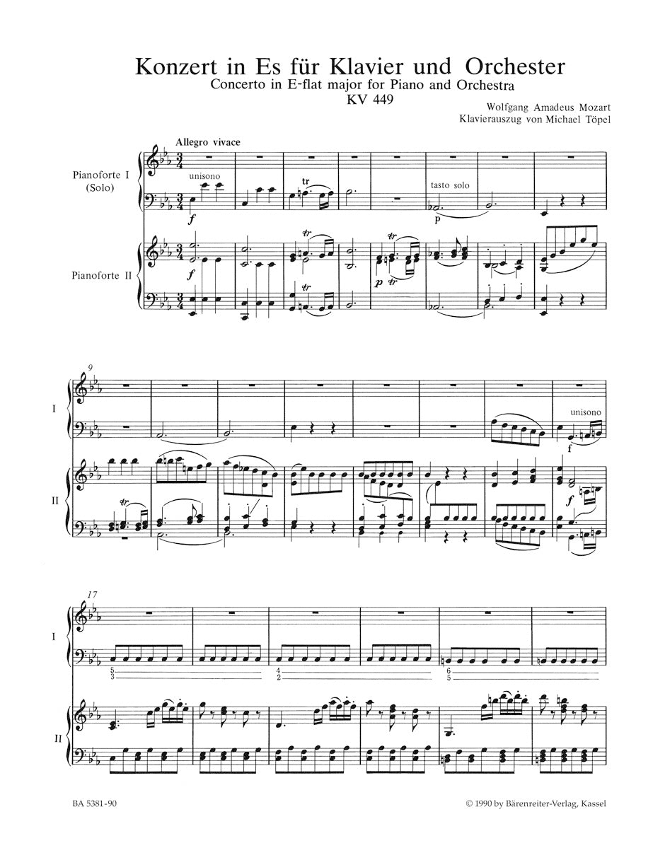 Mozart: Piano Concerto No. 14 in E-flat Major, K. 449 – Ficks Music