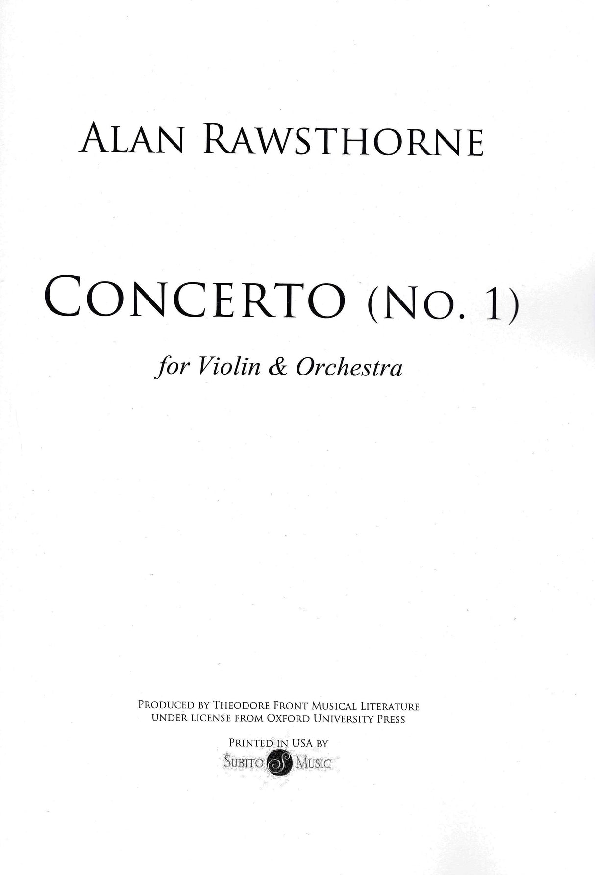 Rawsthorne: Violin Concerto No. 1