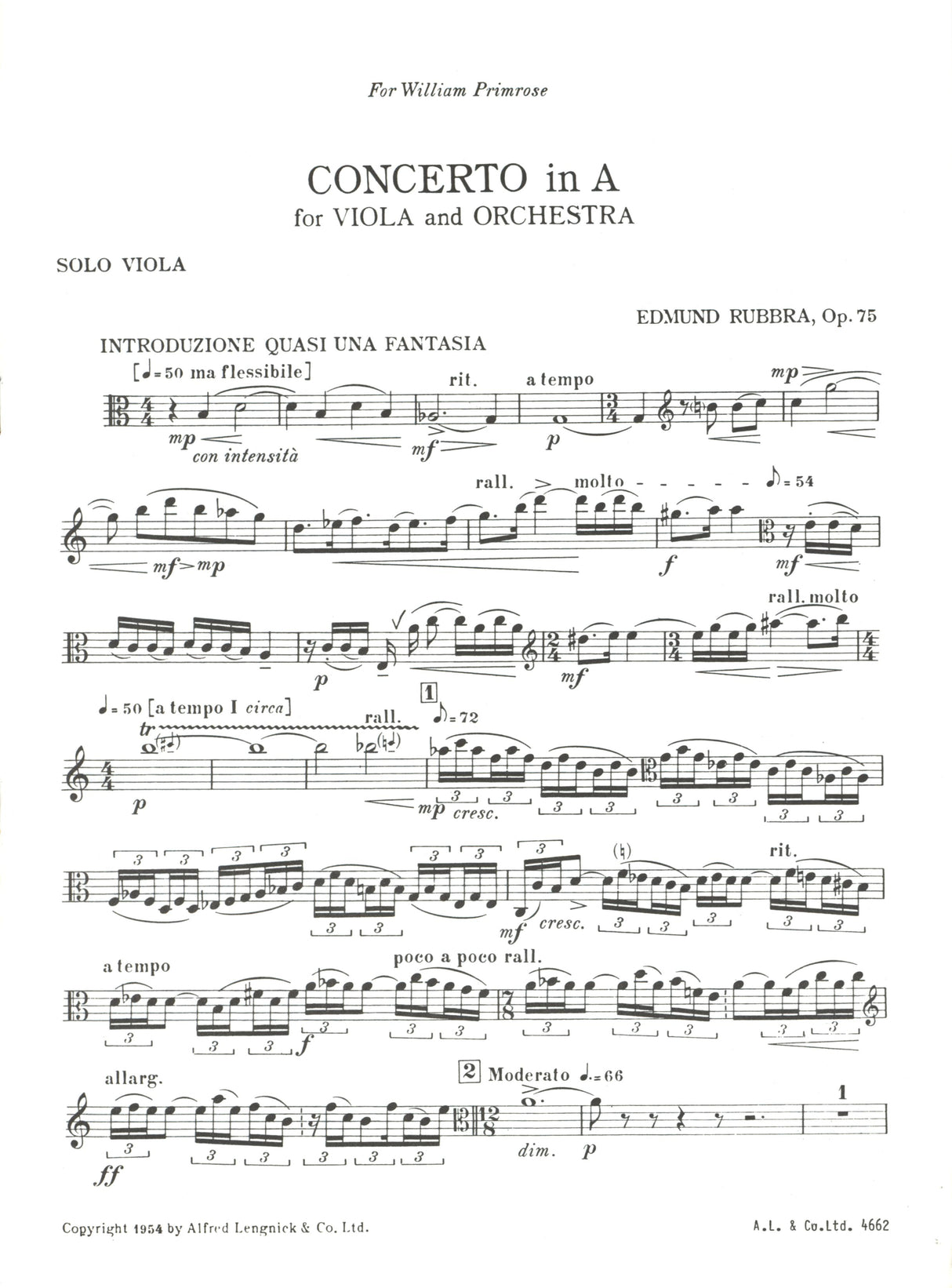 Rubbra: Viola Concerto, Op. 75