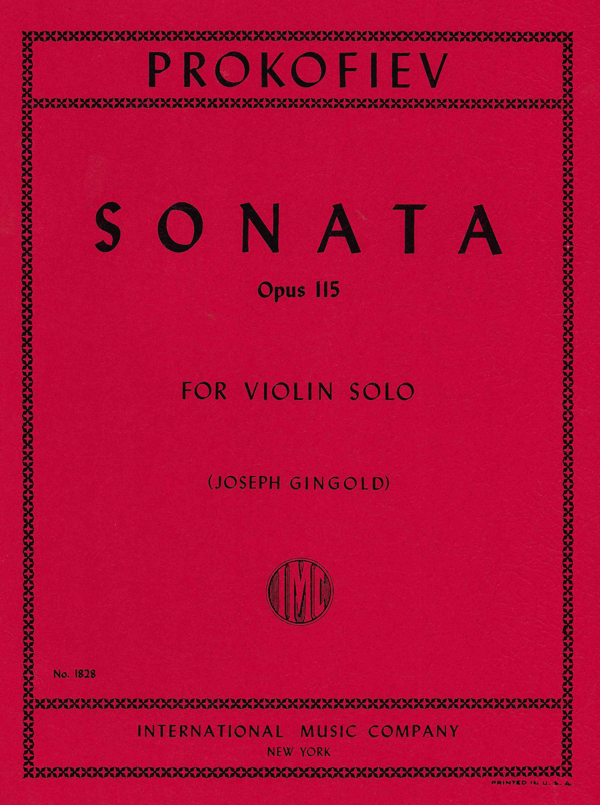 Prokofiev: Sonata for Solo Violin, Op. 115