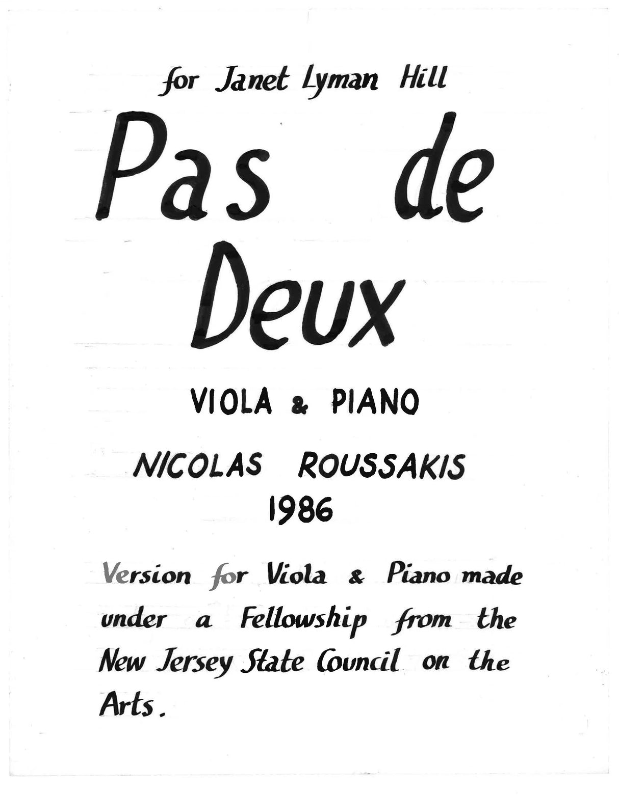 Roussakis: Pas de Deux