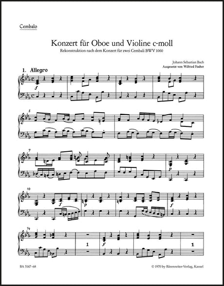 Bach: Concerto for Oboe, Violin, Strings and Basso continuo in C Minor