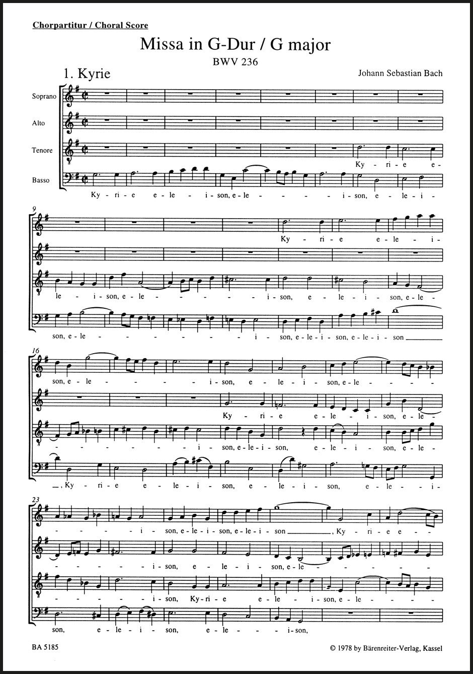 Bach: Mass in G Major, BWV 236
