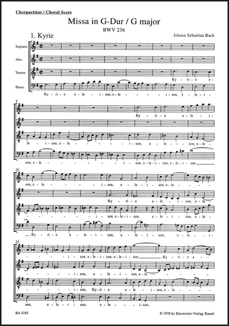 Bach: Mass in G Major, BWV 236
