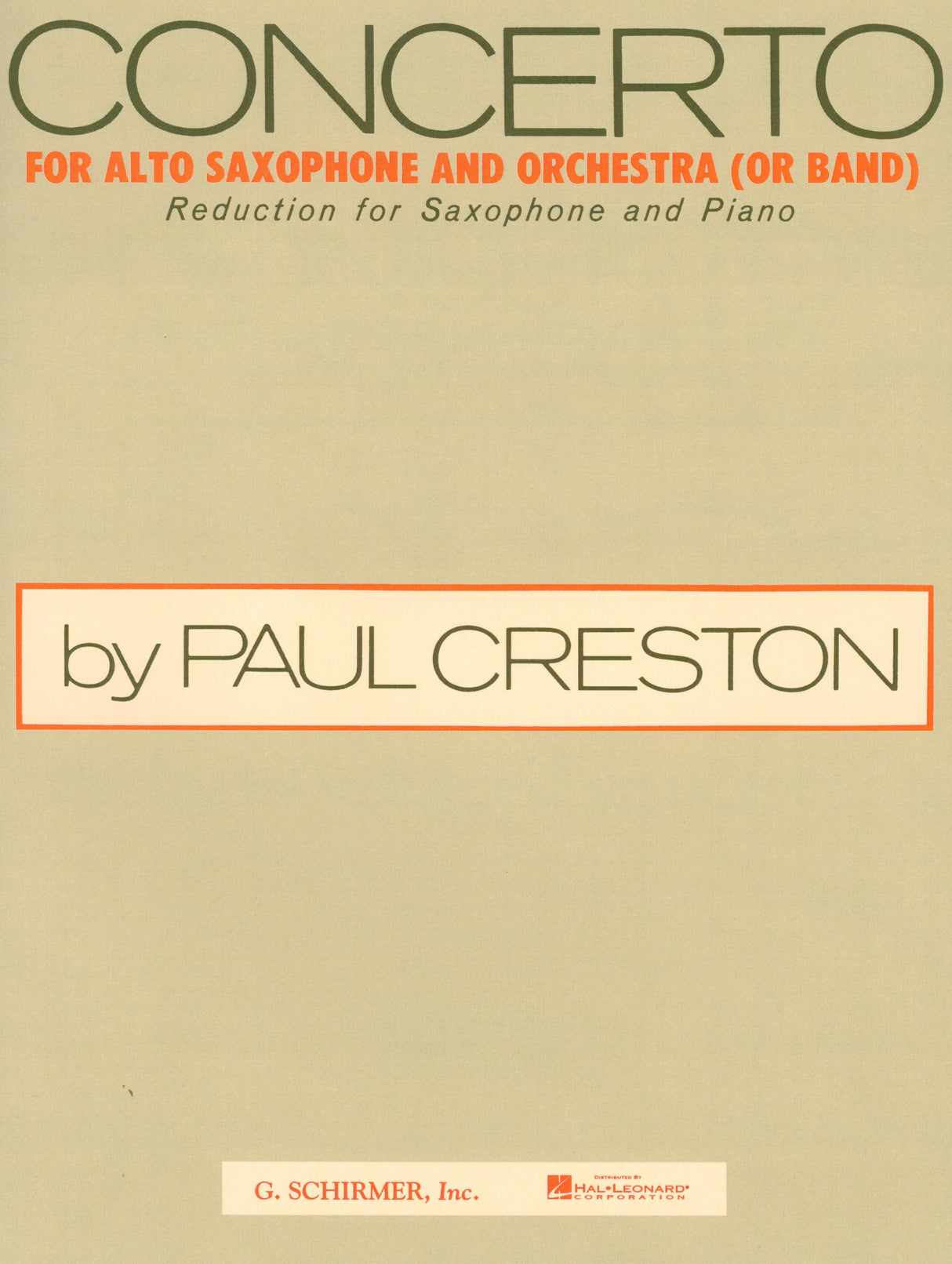 Creston: Alto Saxophone Concerto, Op. 26
