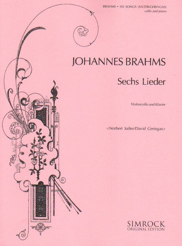 Brahms: 6 Songs (arr. for cello & piano)