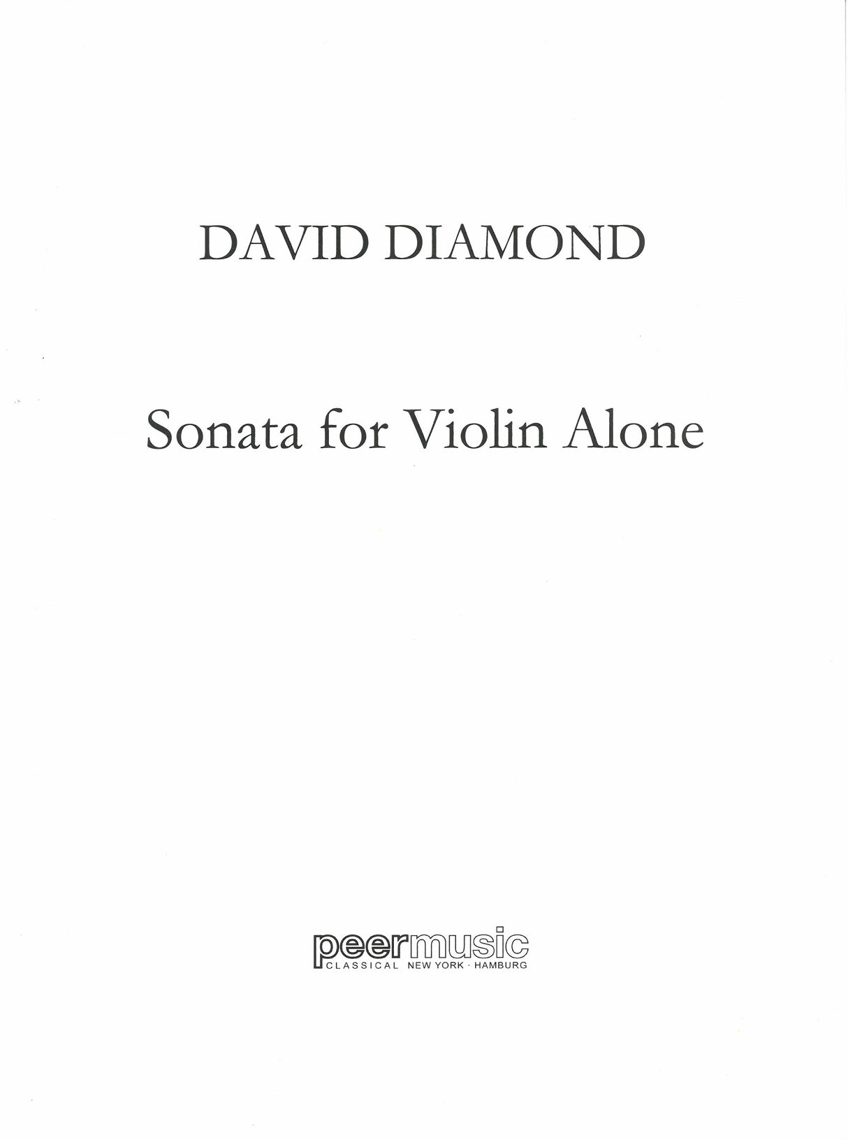 Diamond: Sonata for Solo Violin