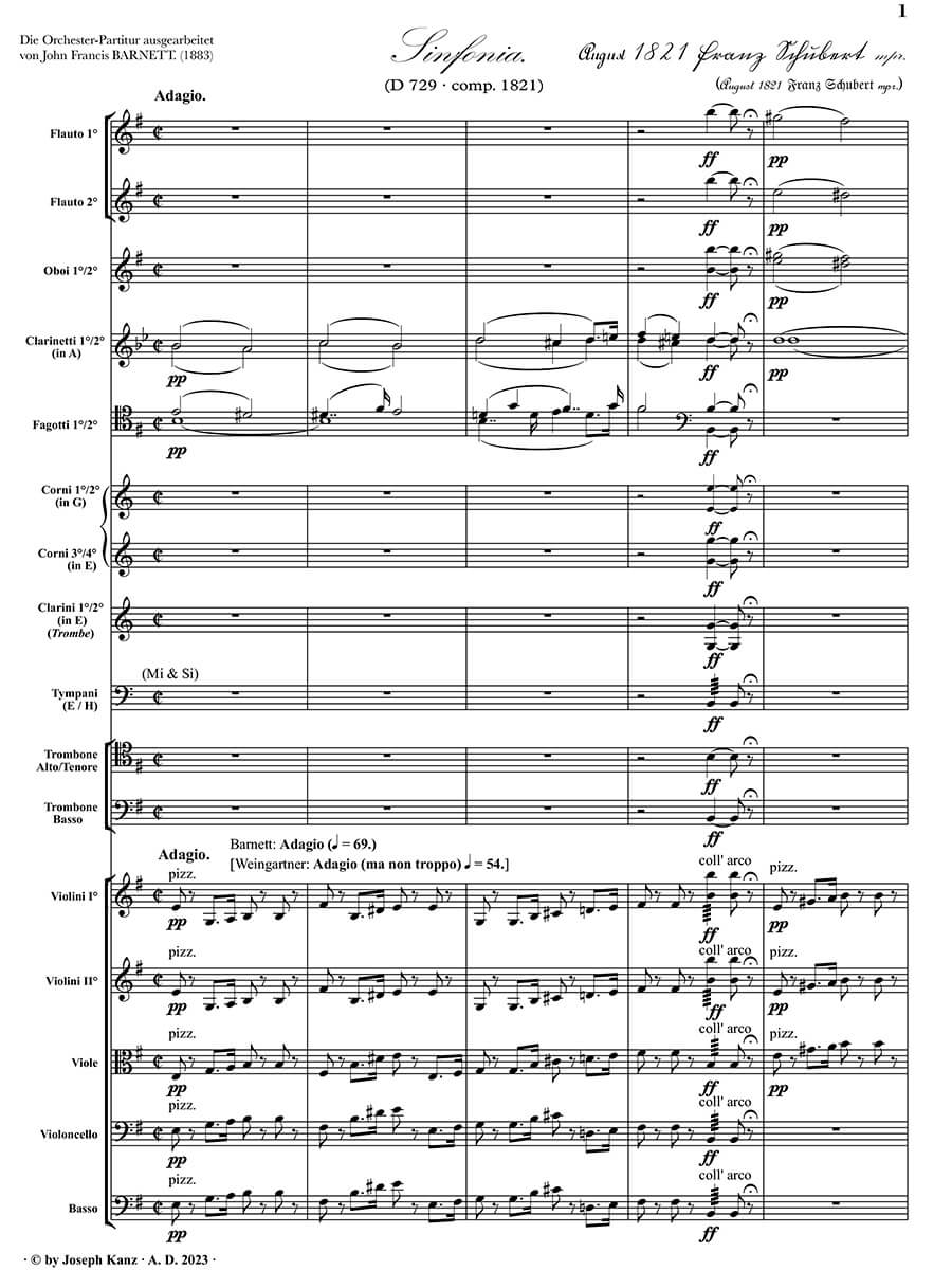 Schubert: Symphony in E, D 729 (completed by John Francis Barnett)