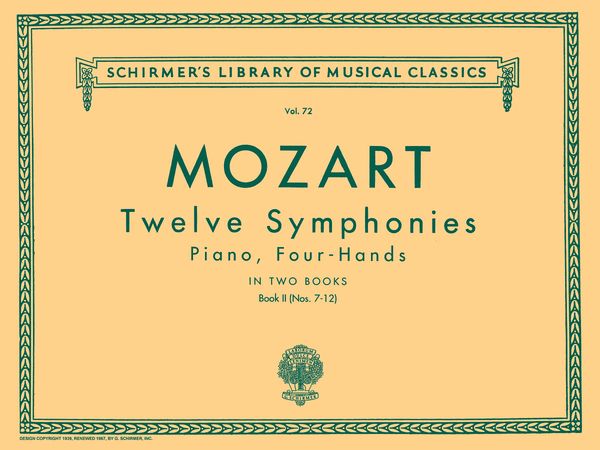 Mozart: 12 Symphonies arr. for piano 4-hands – Book 2 (Nos. 7-12)