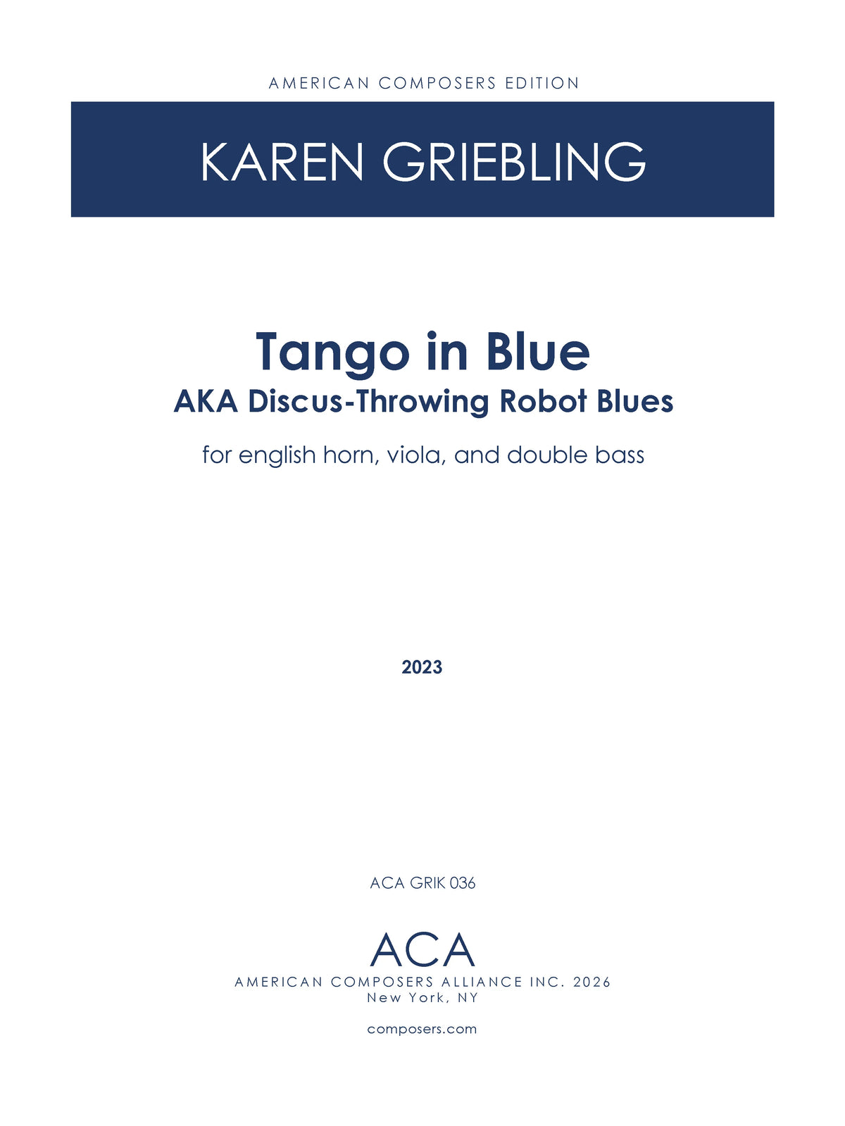 Griebling: Tango in Blue