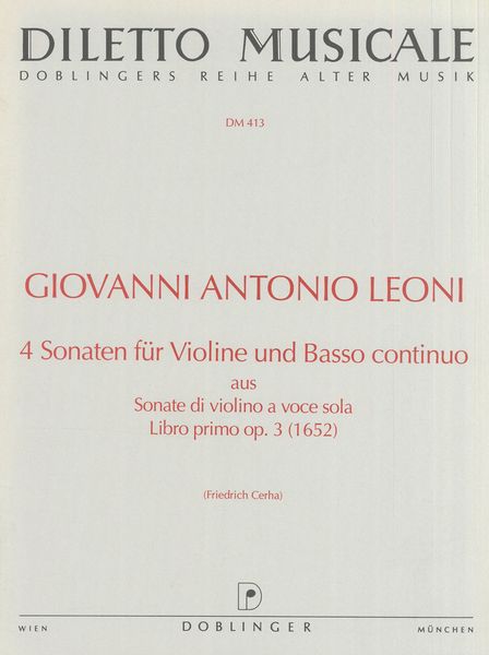 Leoni: 4 Violin Sonatas, Op. 3