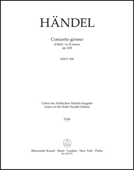 Handel: Concerto grosso in D Minor, HWV 328, Op. 6, No. 10