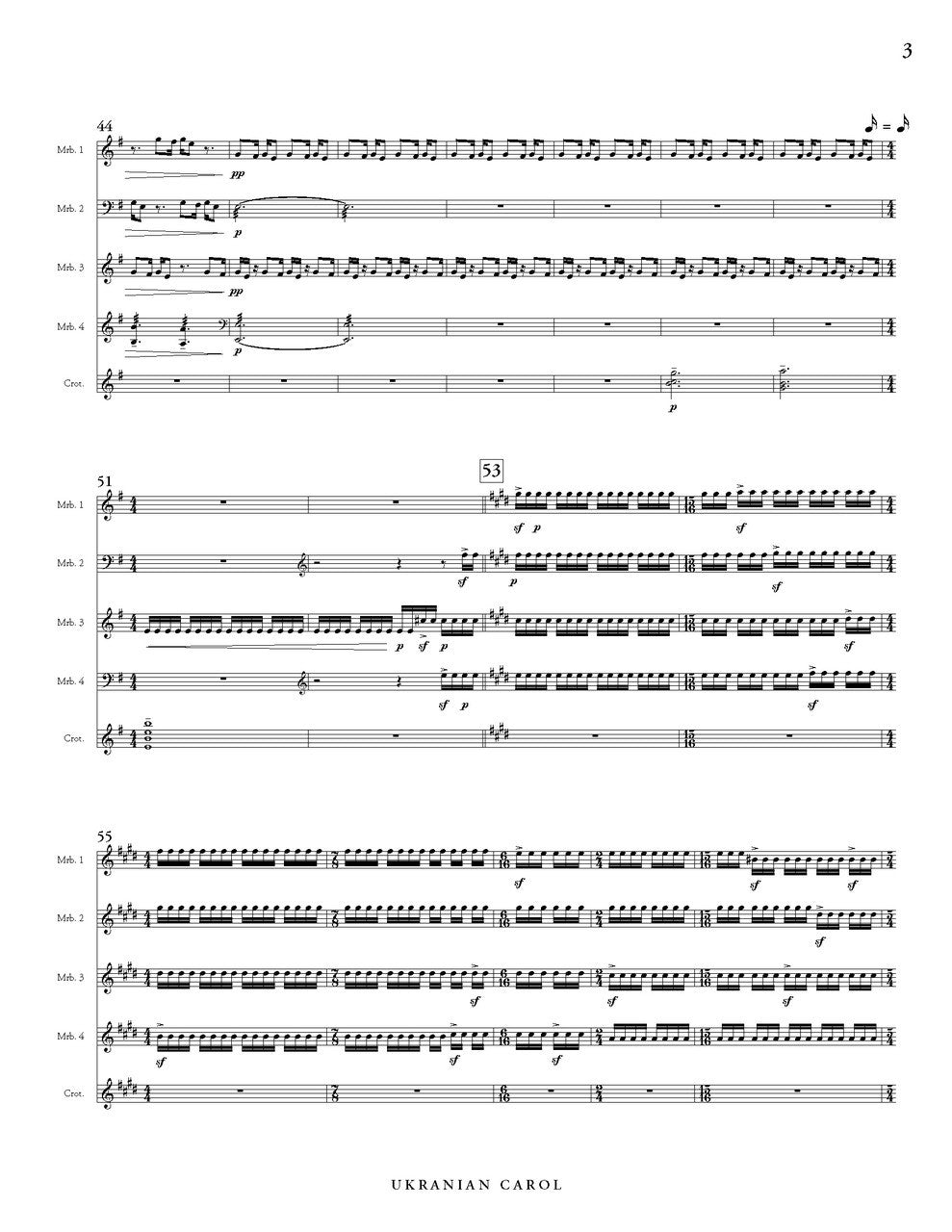 Leontovych: Ukrainian Carol (arr. for percussion ensemble)