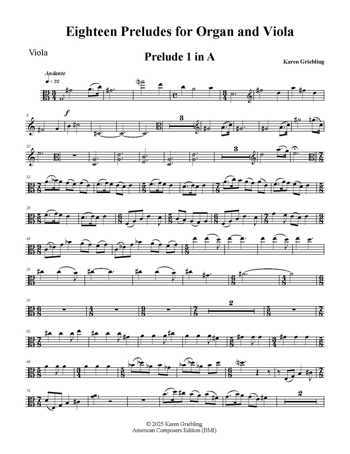 Griebling: 18 Preludes