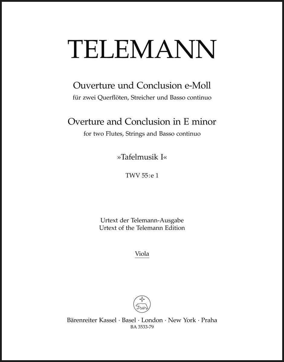 Telemann: Overture Suite and Conclusion in E Minor TWV 55:e1 & 50:5