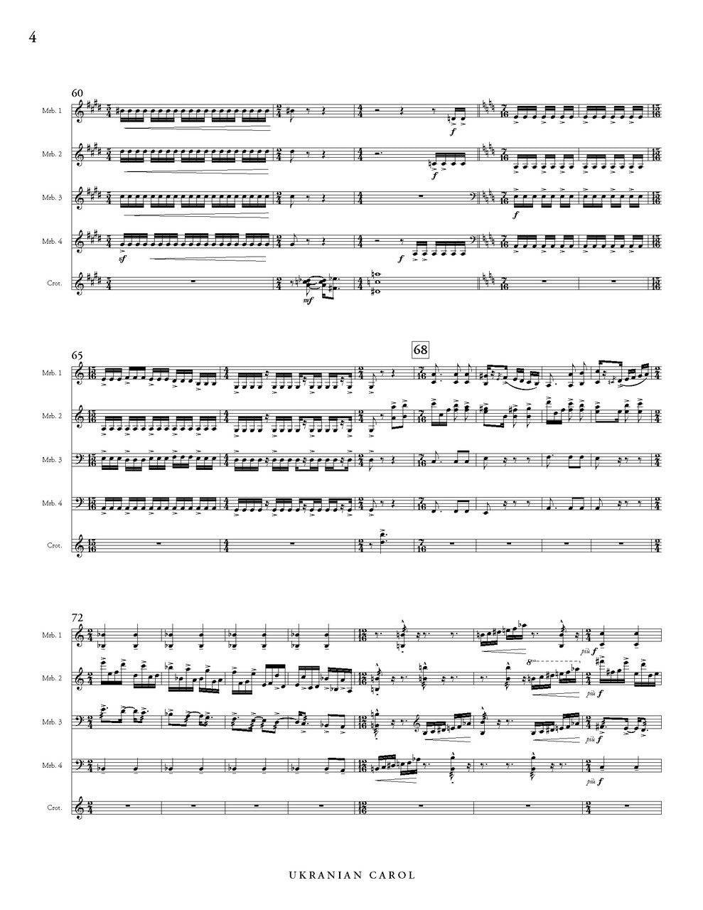 Leontovych: Ukrainian Carol (arr. for percussion ensemble)