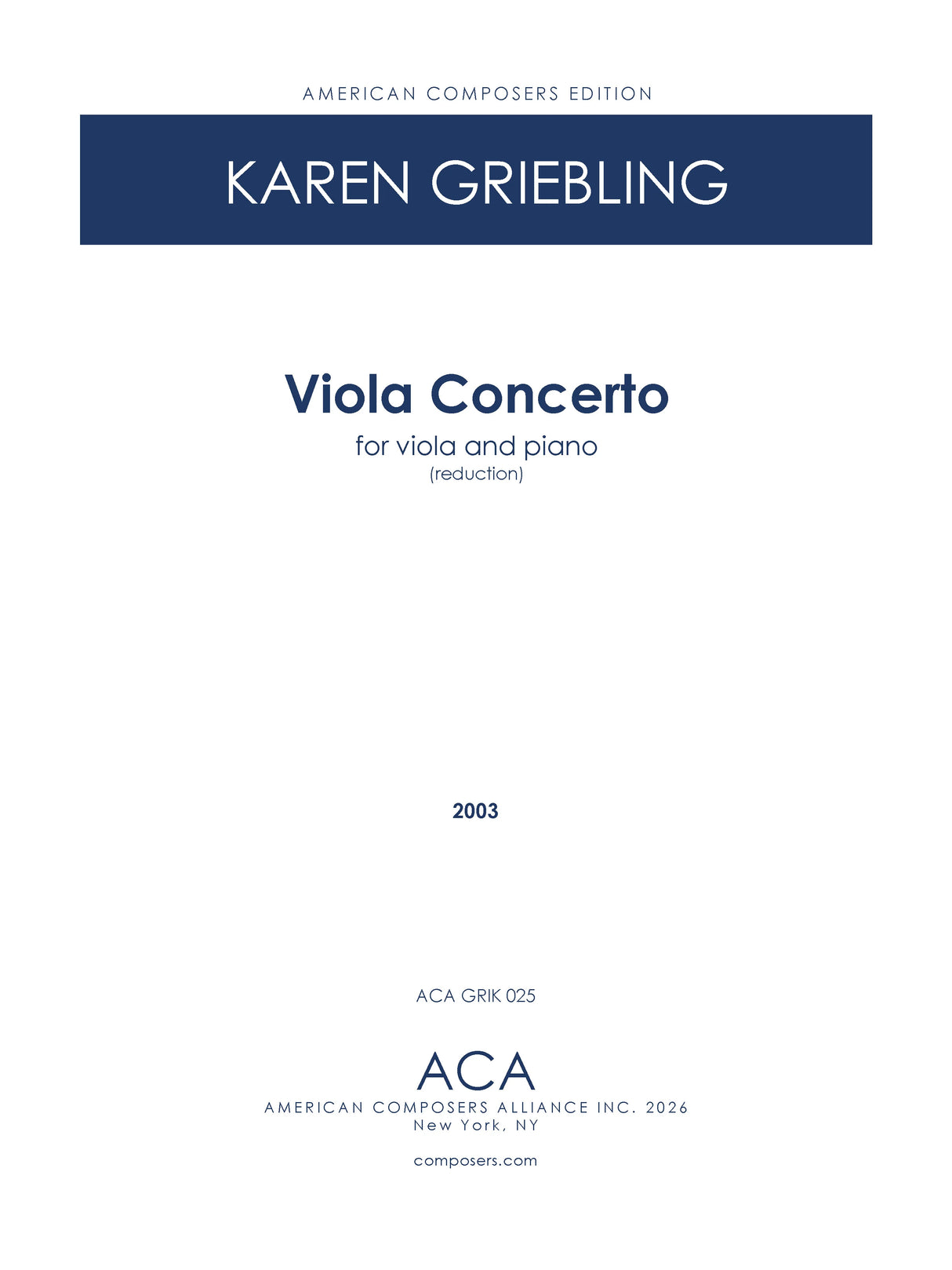 Griebling: Viola Concerto