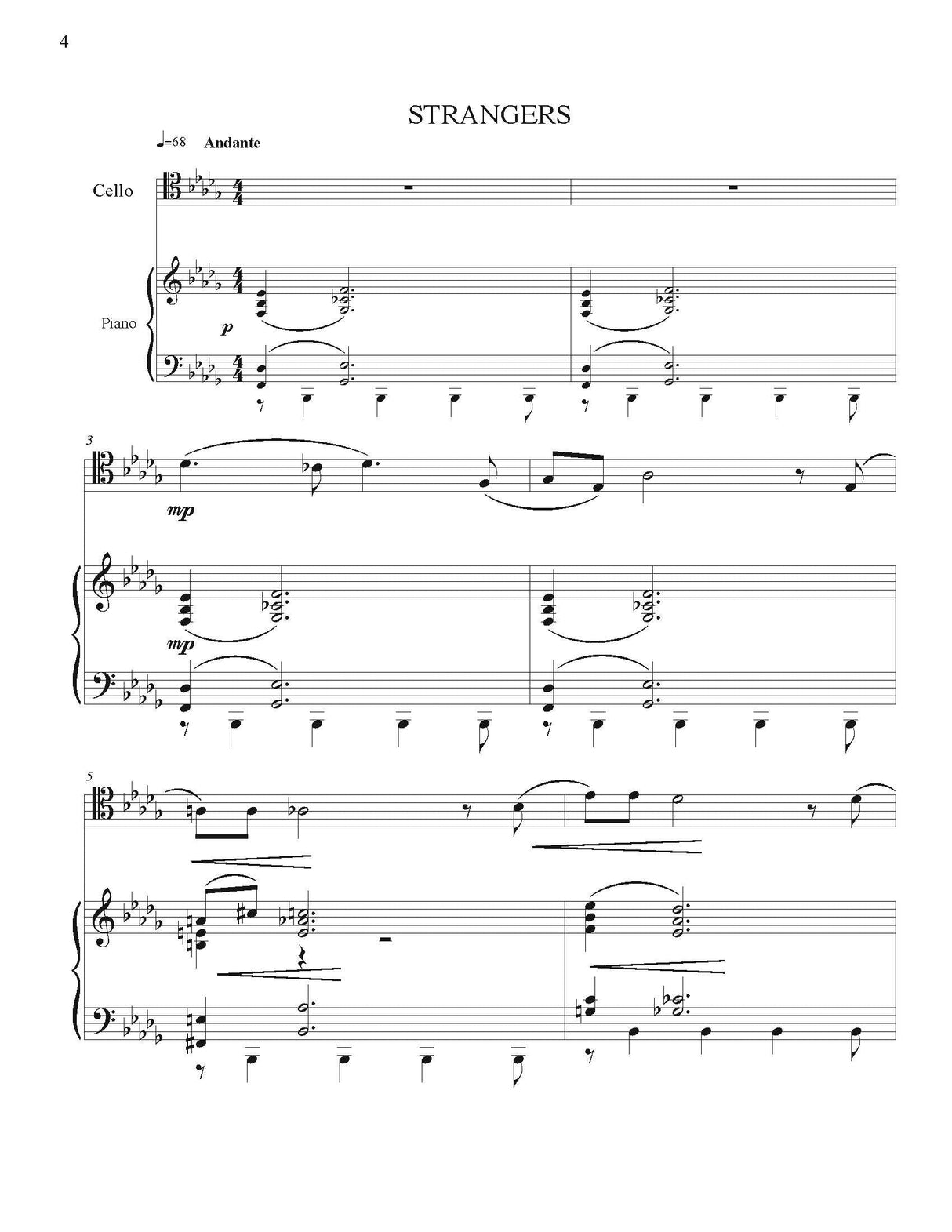 Thompson: Songs of Passion (Version for Cello & Piano)