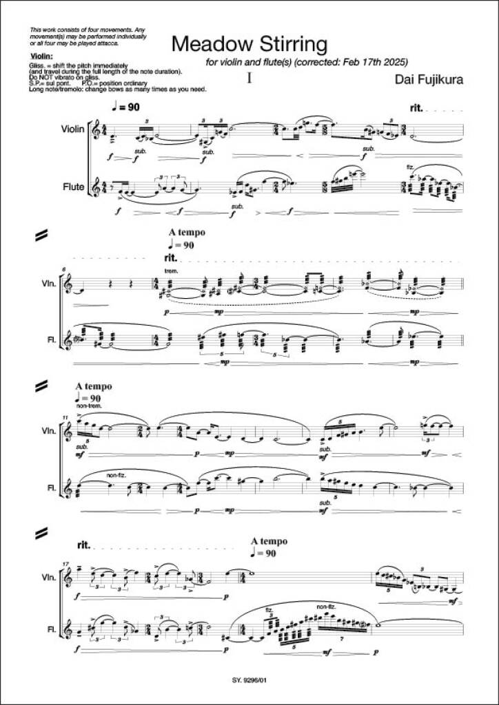 Sheet music composed by Dai Fujikura (1977-) – Ficks Music