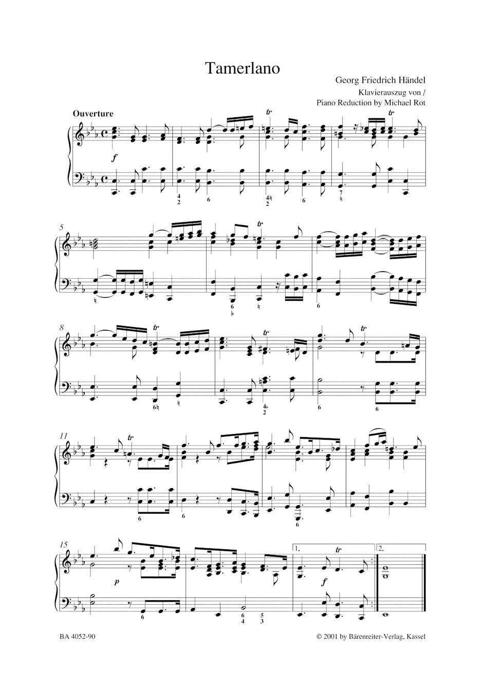 Handel: Tamerlano, HWV 18 – Ficks Music