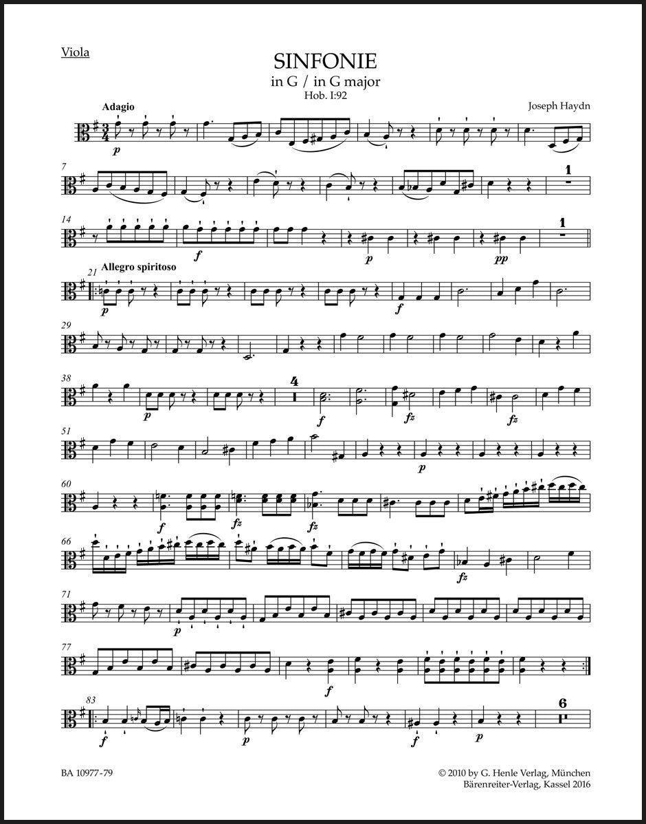 Haydn: Symphony in G Major, Hob. I:92