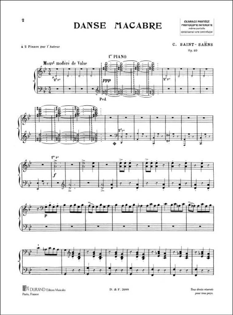 Saint-Saëns: Danse Macabre, Op. 40 (arr. for 2 pianos)
