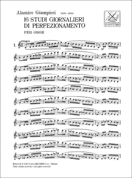 Giampieri: 16 Studi giornalieri di perfezionamento