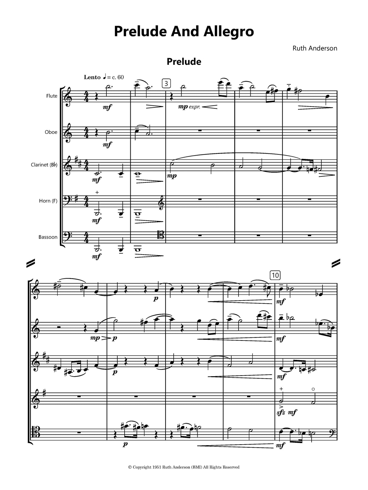 R. Anderson: Prelude and Allegro