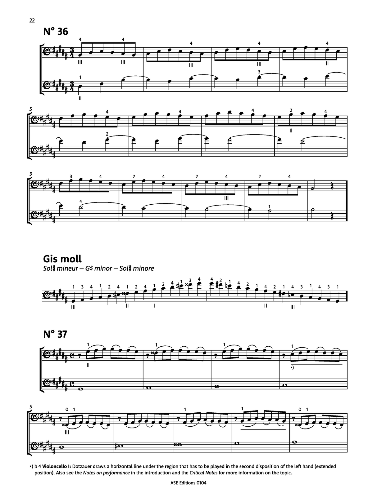 Dotzauer: Scales & Exercises, Appendix 1 from the Cello School, Op. 65