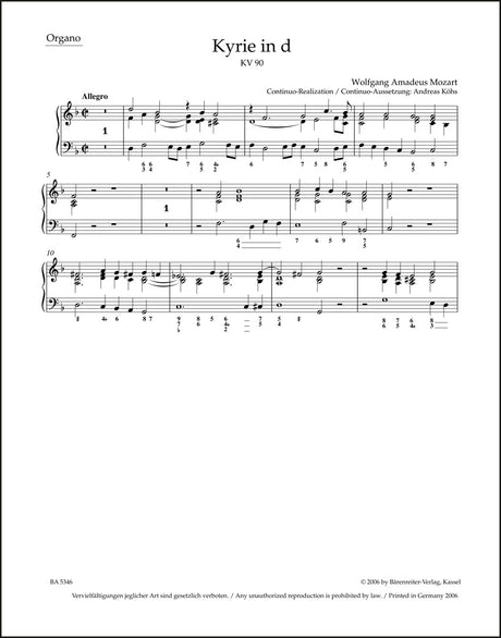 Mozart: Kyrie in D Minor, K. 90