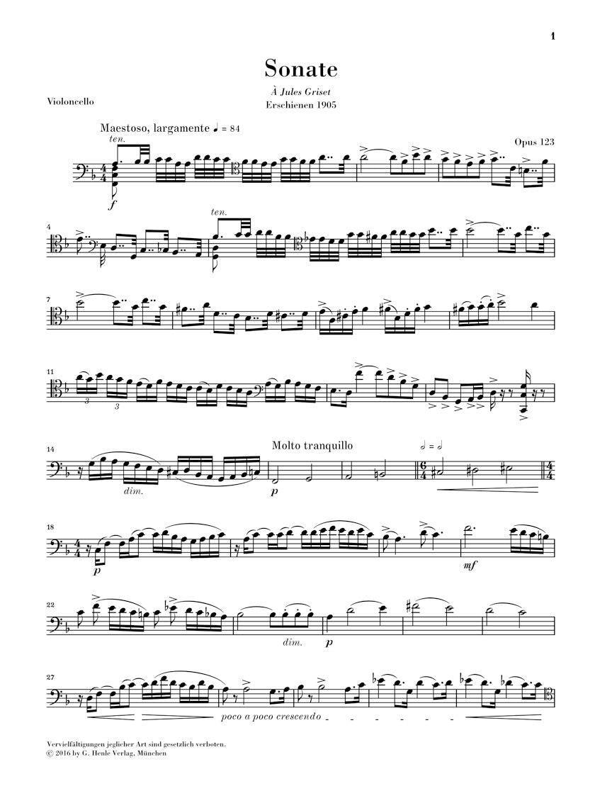 Saint-Saëns: Cello Sonata No. 2 in F Major, Op. 123