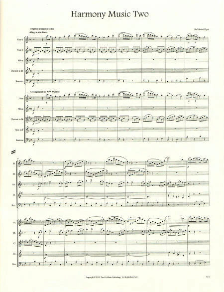 Elgar: Harmony Music, Op. 6, No. 2 - Volume 2 (Original Instruments & arr. for Wind Quintet)