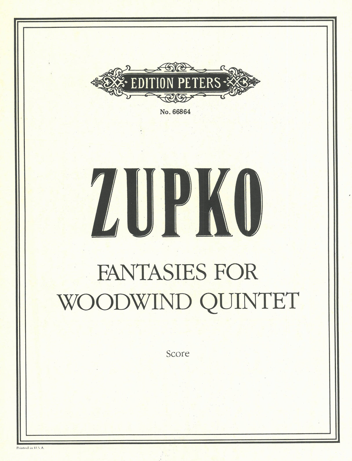 Zupko: Fantasies for Woodwind Quintet