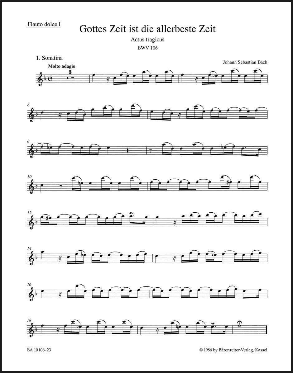 Bach: Gottes Zeit ist die allerbeste Zeit, BWV 106