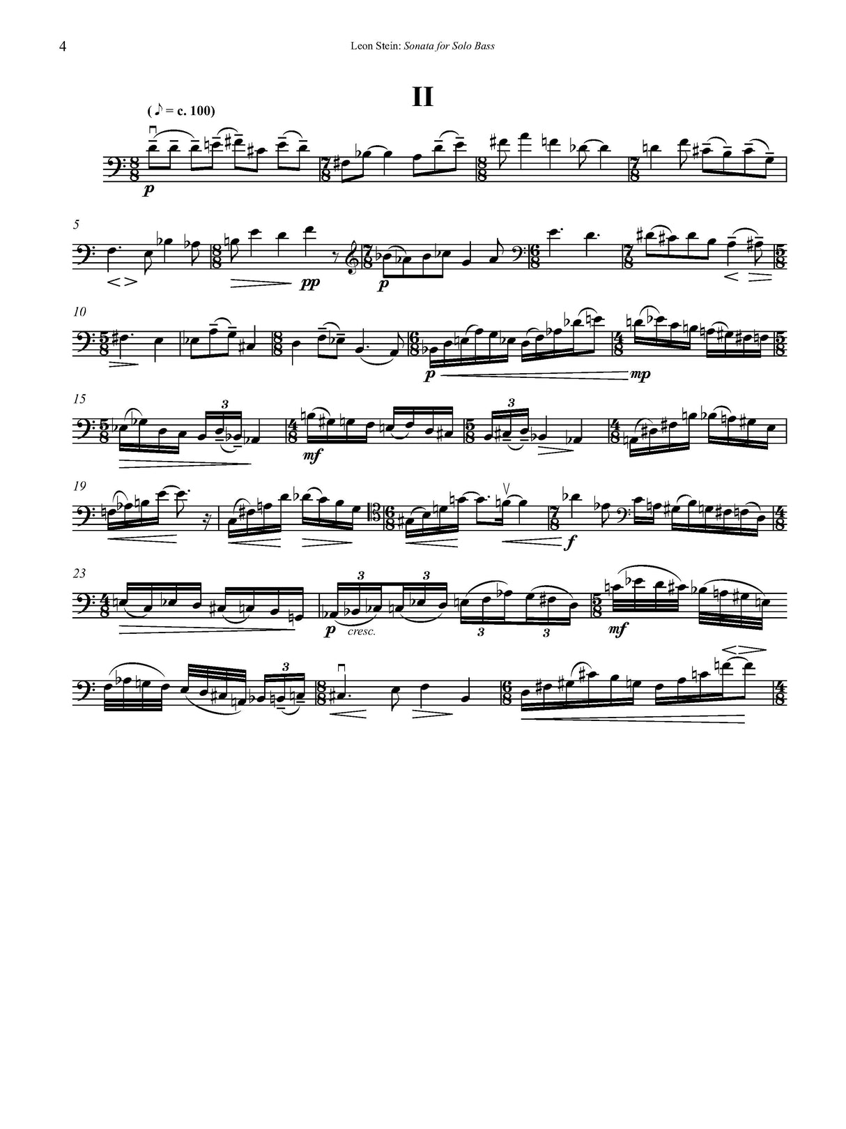 Stein: Sonata for Solo Bass