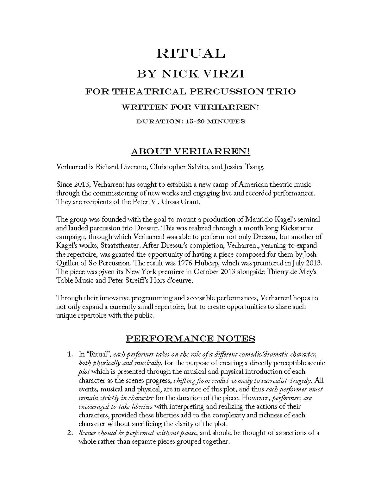 Virzi: Ritual