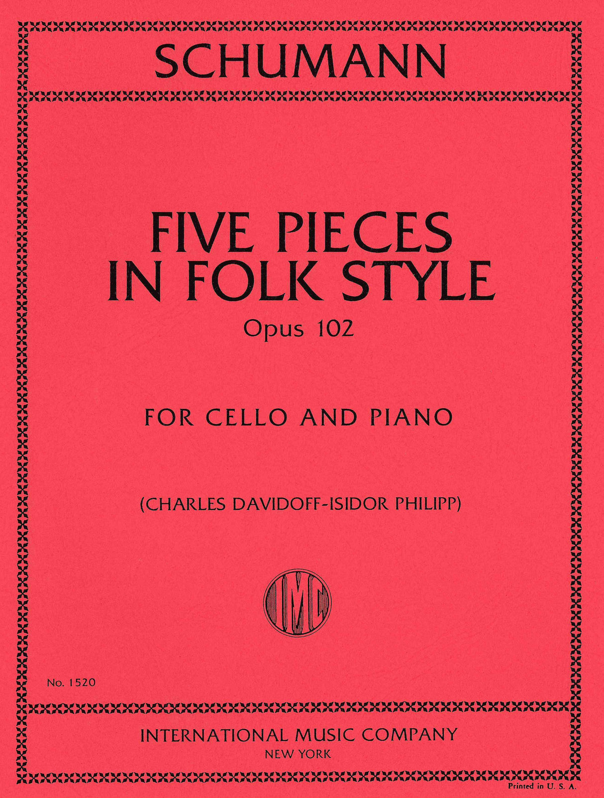 Schumann: 5 Pieces in Folk Style, Op. 102