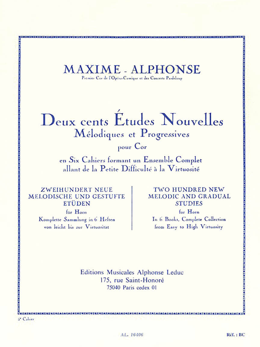 Maxime-Alphonse: 200 New Etudes - Volume 5 (20 Very Difficult Studies)